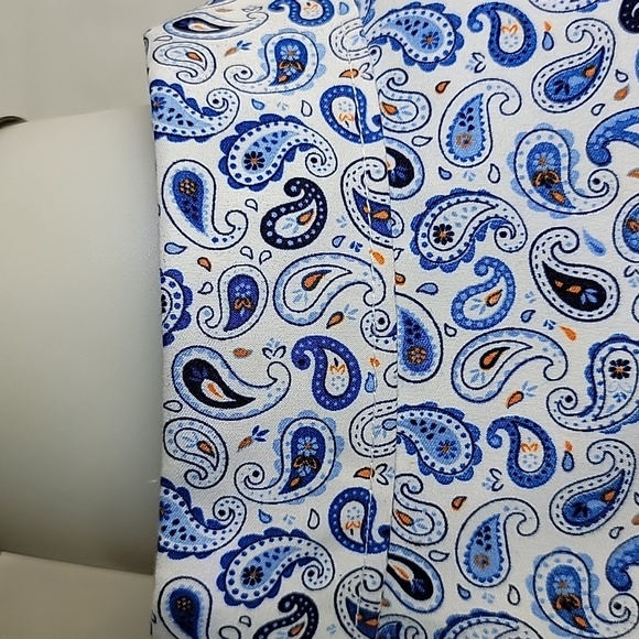 🔥3/$25 Kilburne Finch shirt - Men's Large Paisley blue/white/Navy Shirt - Picture 5 of 8